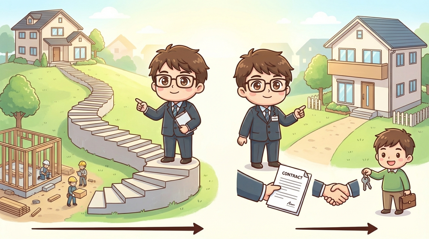 注文住宅と建売住宅の期間比較