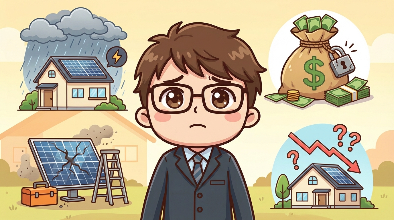 太陽光発電のデメリット・注意点4つ