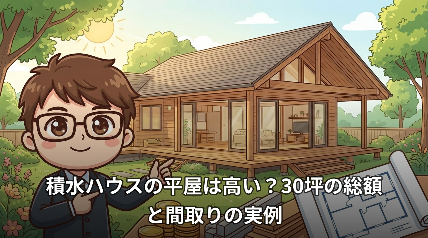 積水ハウスの平屋は高い?30坪の総額と間取りの実例
