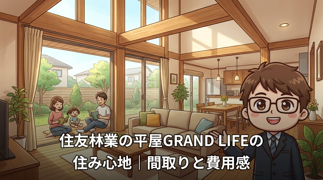 住友林業の平屋GRAND LIFEの住み心地|間取りと費用感