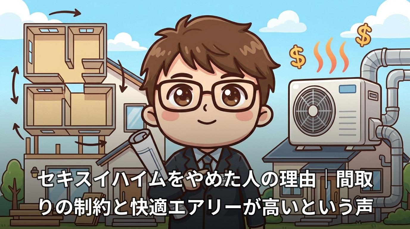 セキスイハイムをやめた人の理由|間取りの制約と快適エアリーが高いという声