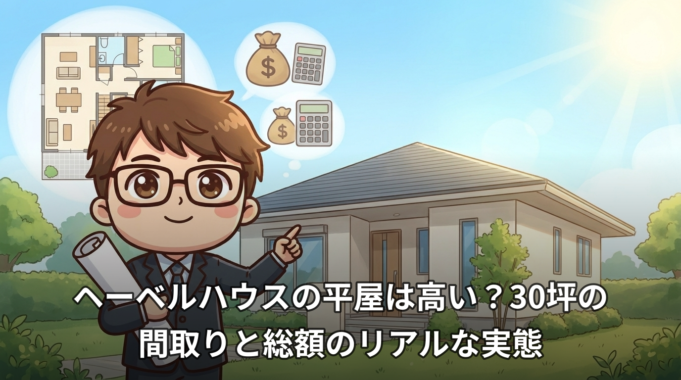 ヘーベルハウスの平屋は高い?30坪の間取りと総額のリアルな実態