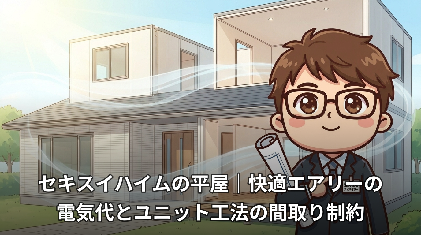 セキスイハイムの平屋|快適エアリーの電気代とユニット工法の間取り制約