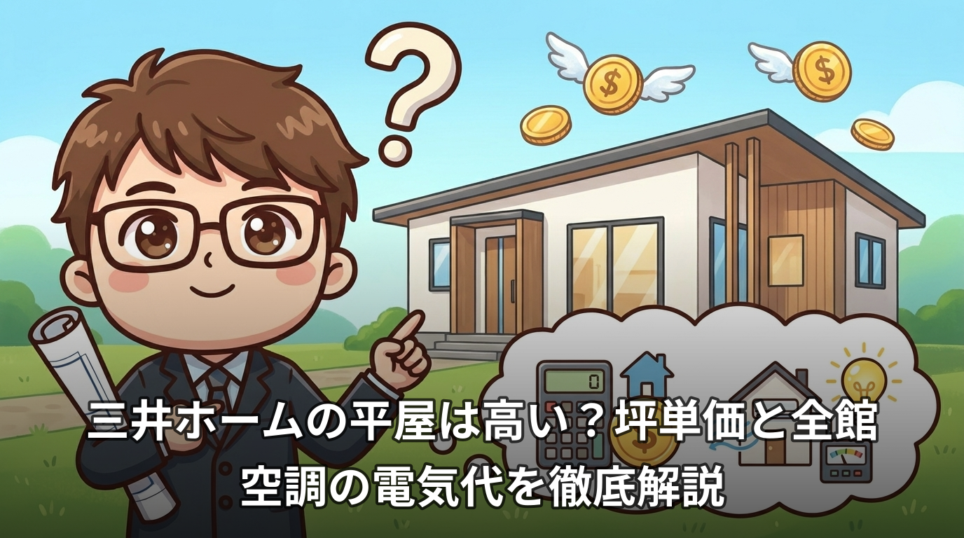 三井ホームの平屋は高い?坪単価と全館空調の電気代を徹底解説