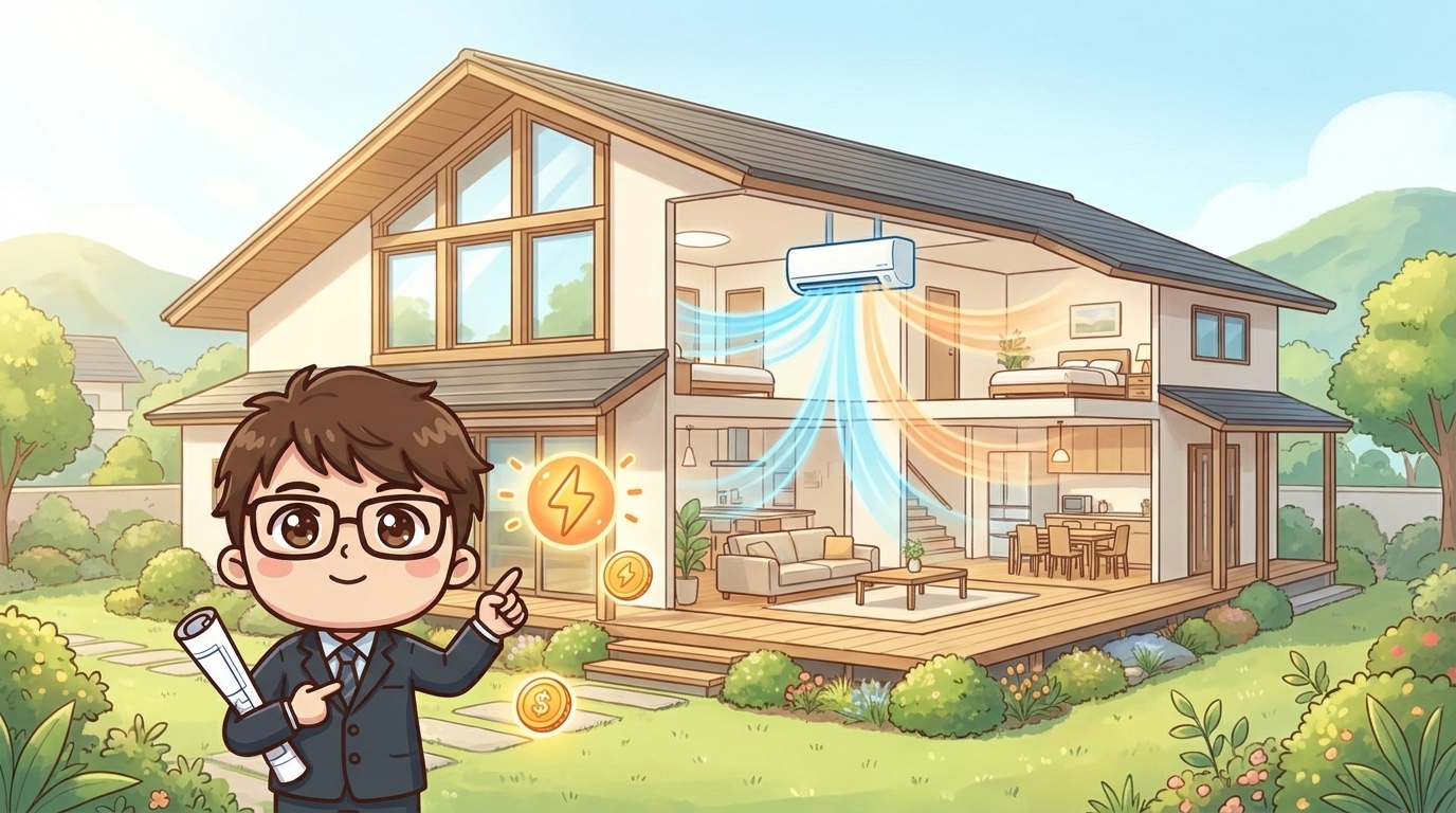 三井ホーム平屋の全館空調の電気代｜スマートブリーズは高い？