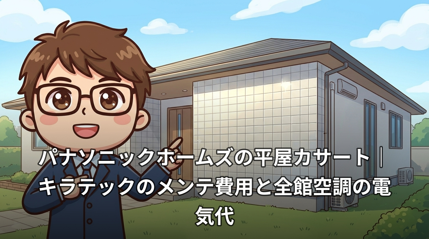 パナソニックホームズの平屋カサート|キラテックのメンテ費用と全館空調の電気代