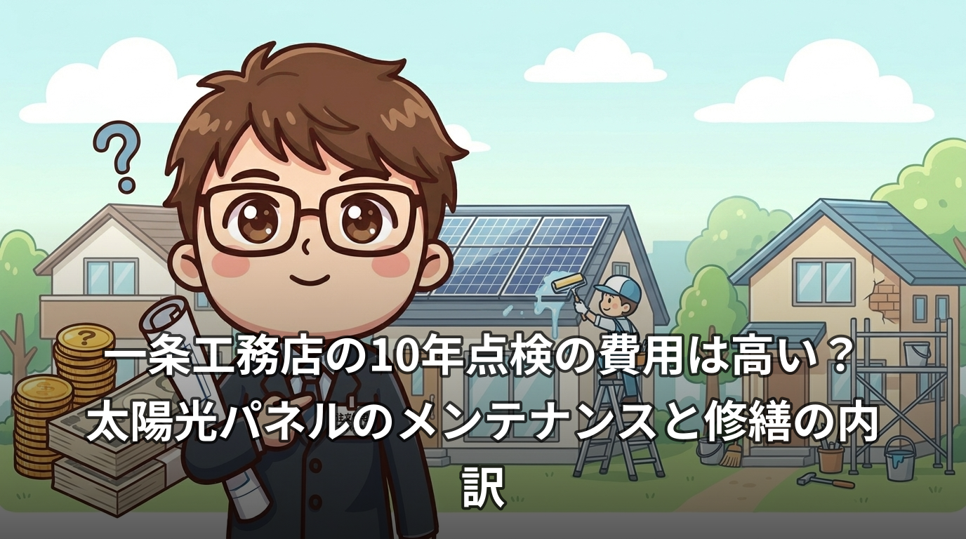 一条工務店の10年点検の費用は高い?太陽光パネルのメンテナンスと修繕の内訳