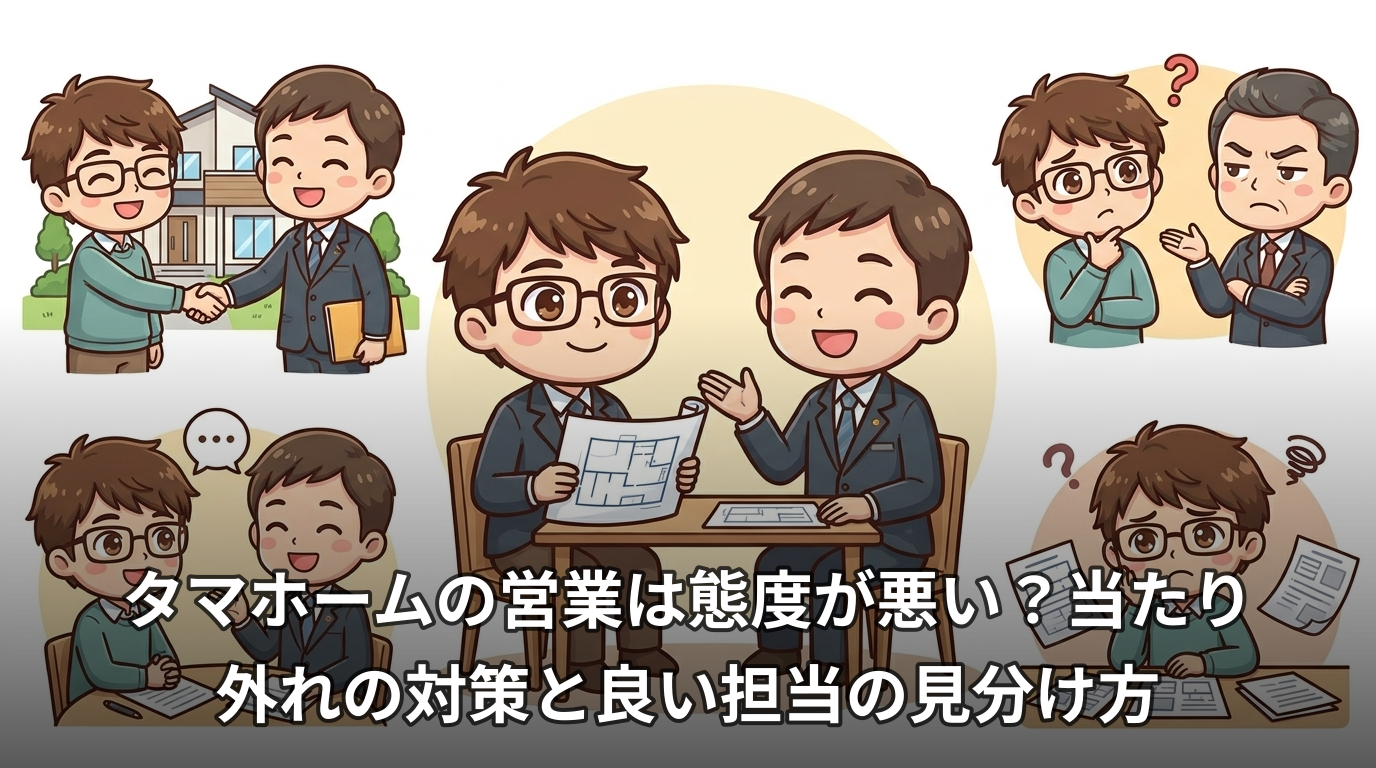 タマホームの営業は態度が悪い?当たり外れの対策と良い担当の見分け方