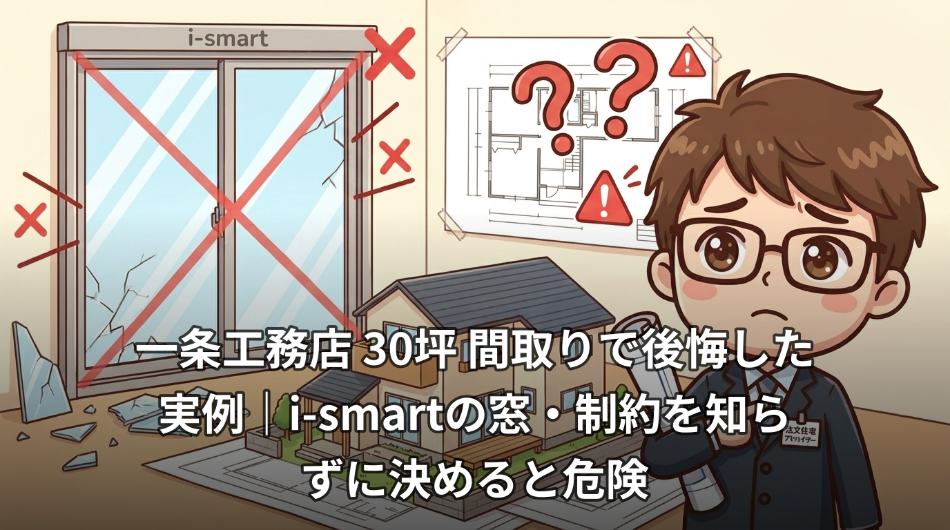 一条工務店 30坪 間取りで後悔した実例|i-smartの窓・制約を知らずに決めると危険