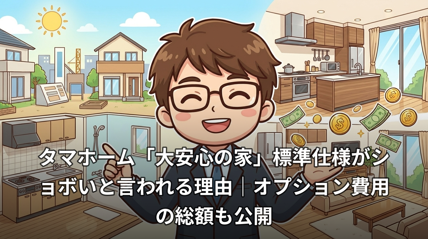 タマホーム「大安心の家」標準仕様がショボいと言われる理由|オプション費用の総額も公開