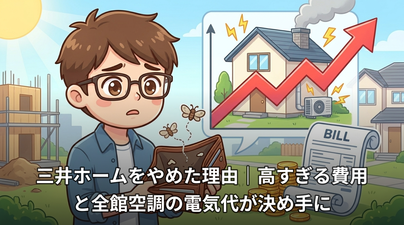 三井ホームをやめた理由|高すぎる費用と全館空調の電気代が決め手に