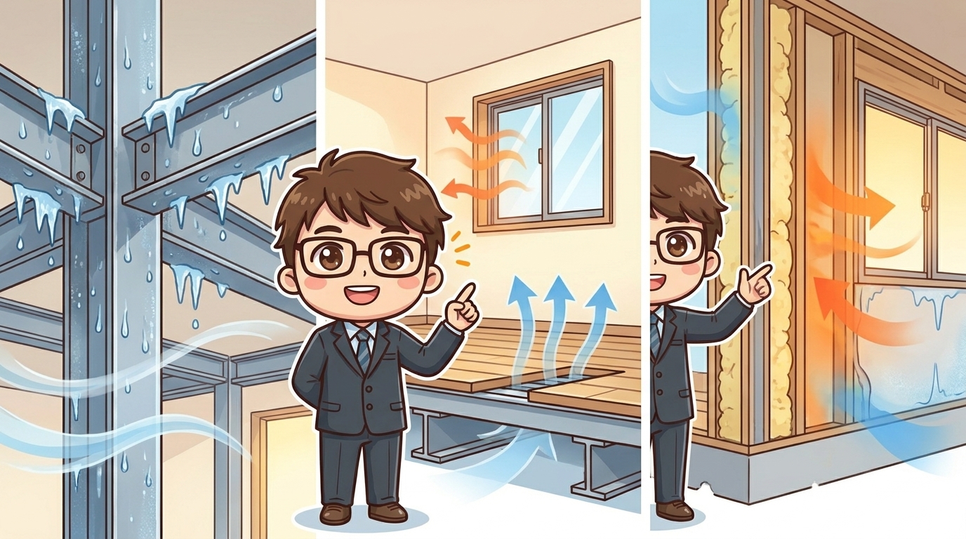 鉄骨住宅が寒いと言われる3つの原因