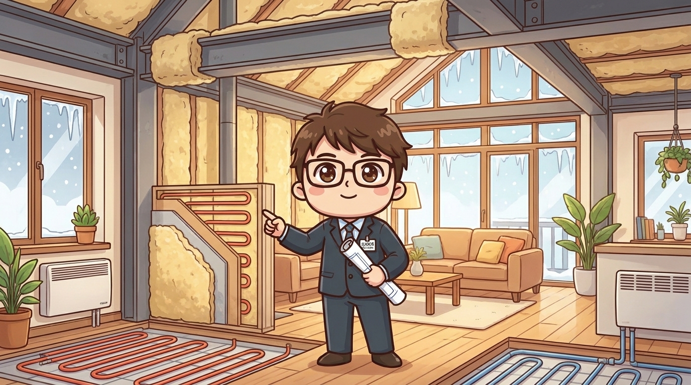 鉄骨住宅の寒さ対策|メーカー別オプション比較
