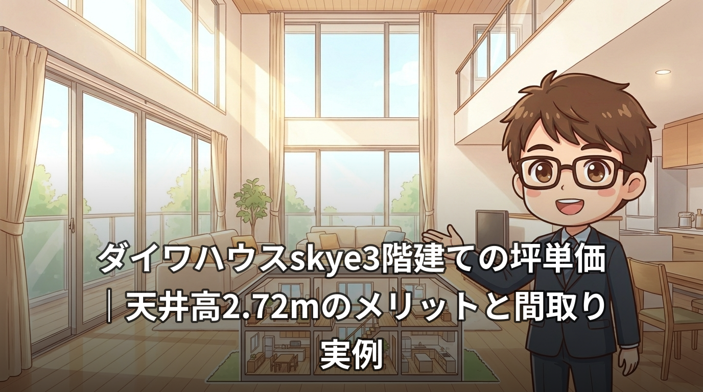 ダイワハウスskye3階建ての坪単価|天井高2.72mのメリットと間取り実例