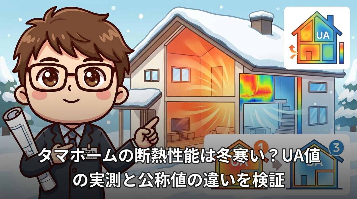 タマホームの断熱性能は冬寒い?UA値の実測と公称値の違いを検証