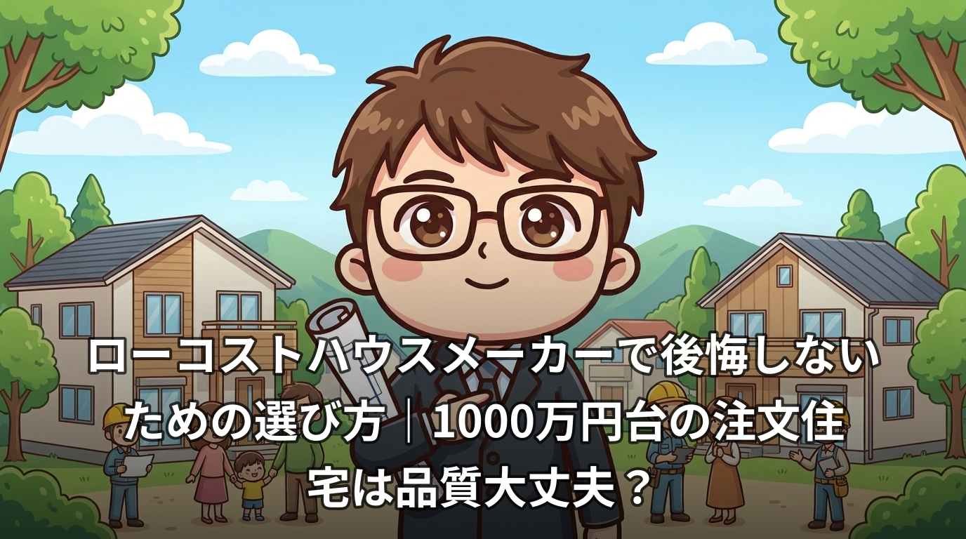 ローコストハウスメーカーで後悔しないための選び方|1000万円台の注文住宅は品質大丈夫?