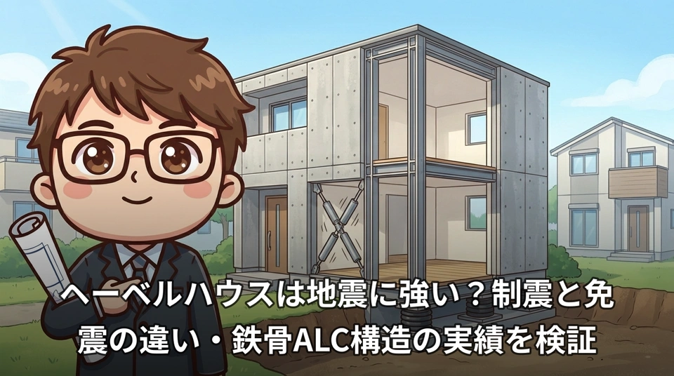 ヘーベルハウスは地震に強い?制震と免震の違い・鉄骨ALC構造の実績を検証