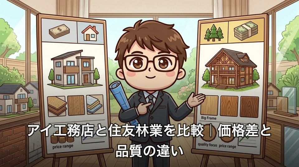 アイ工務店と住友林業を比較|価格差と品質の違い