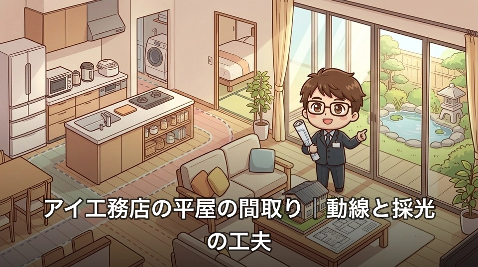 アイ工務店の平屋の間取り|動線と採光の工夫