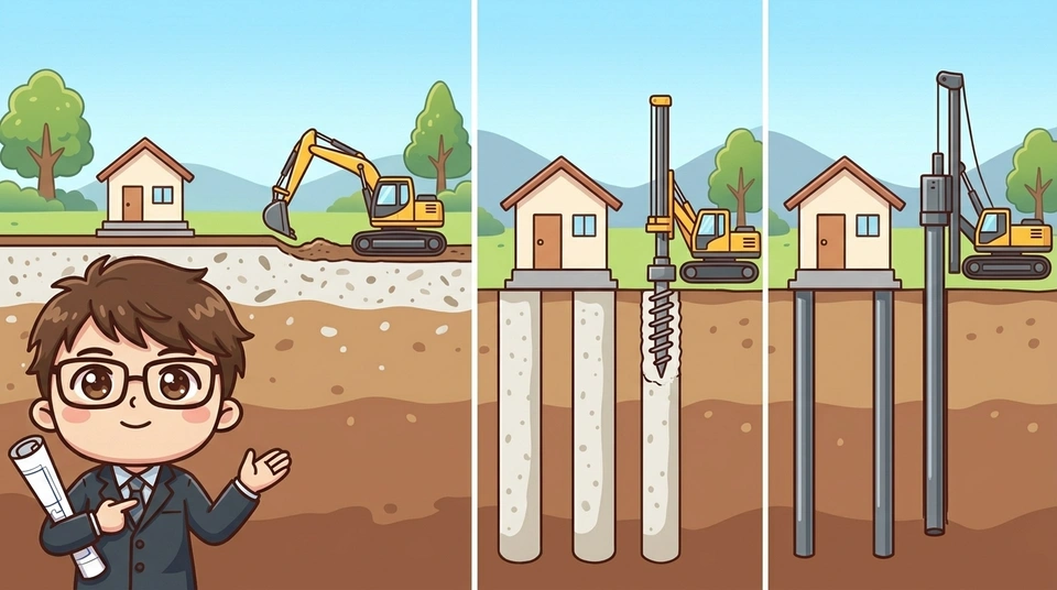 改良工法別の費用目安（表層・柱状・鋼管杭）
