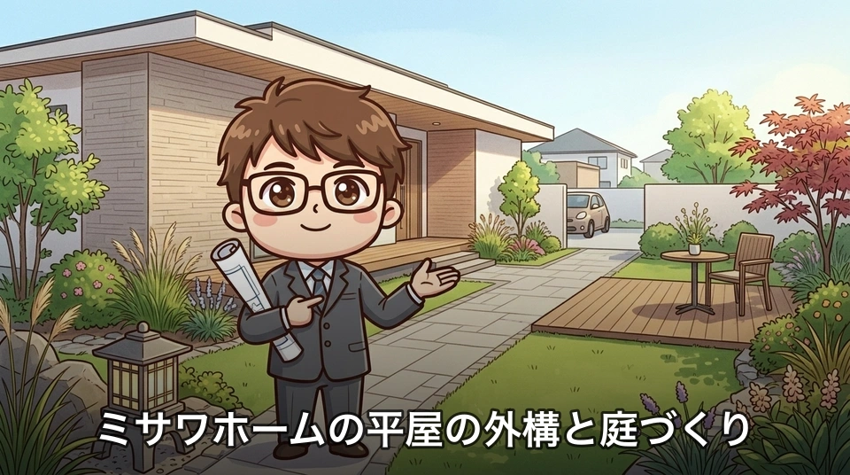 ミサワホームの平屋の外構と庭づくり